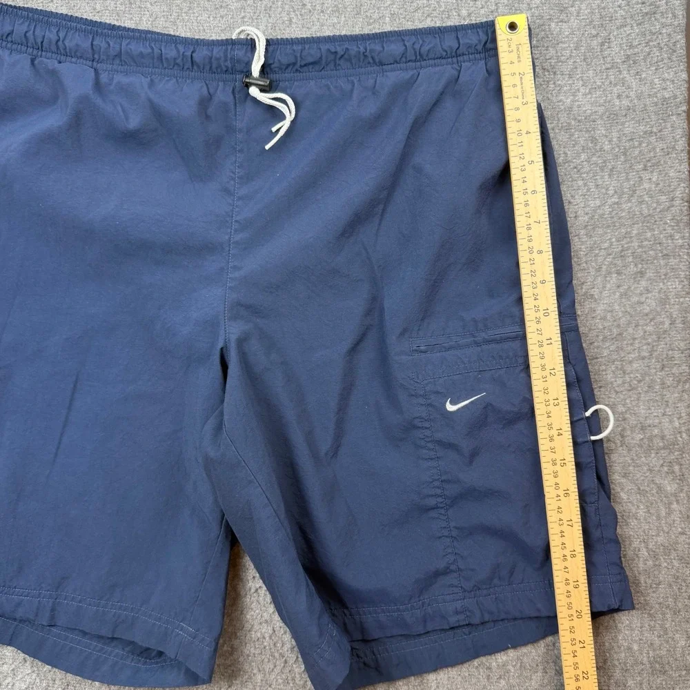 VINTAGE Nike Swim Trunks Men's‎ L Navy Blue Pocket Mesh Lined Athletic Shorts